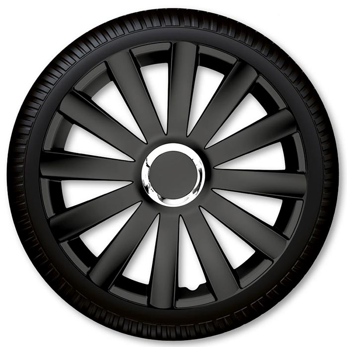 Juego de tapacubos negros Spyder Pro de 16"