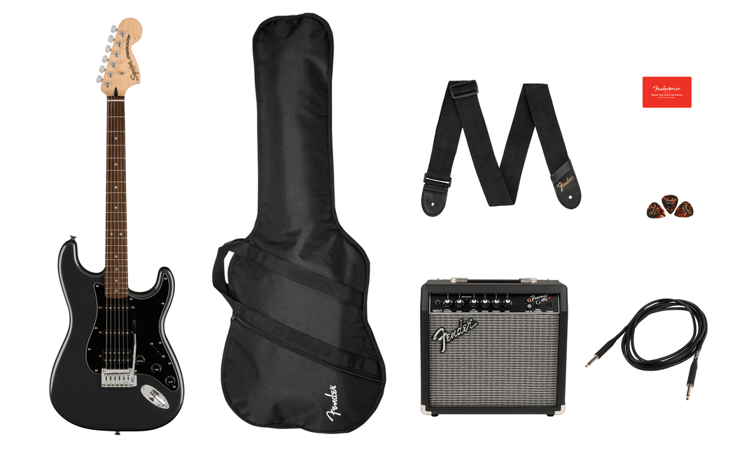 Fender Stratocaster Guitarra eléctrica Startpakke (Frost Metallic)