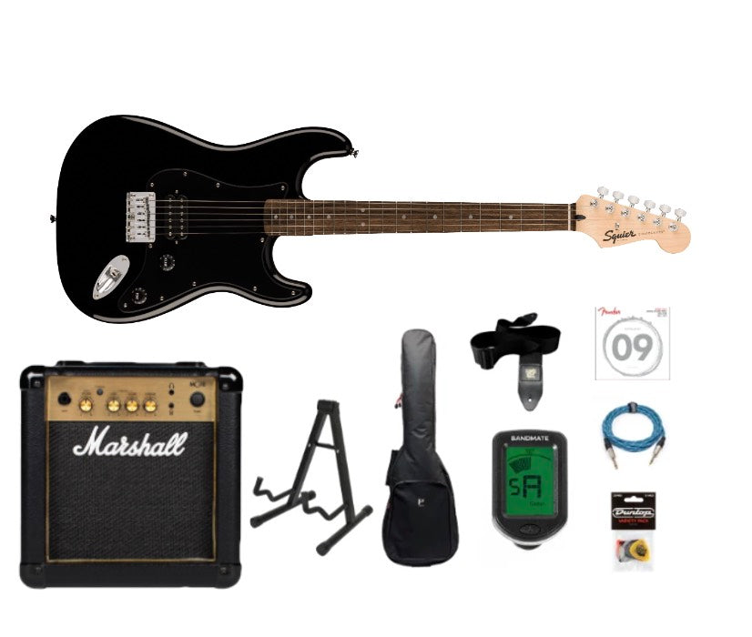 Fender Squier Sonic Stratocaster HT H Guitarra eléctrica Paquete de Inicio (Negro)