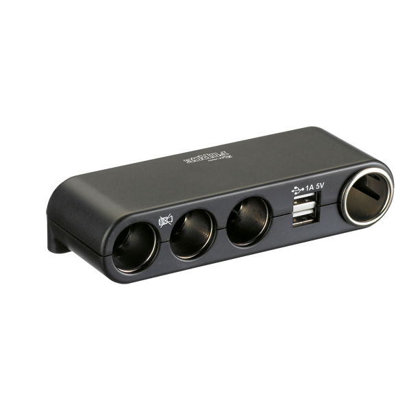 Toma de corriente con 4 salidas y USB 12/24v