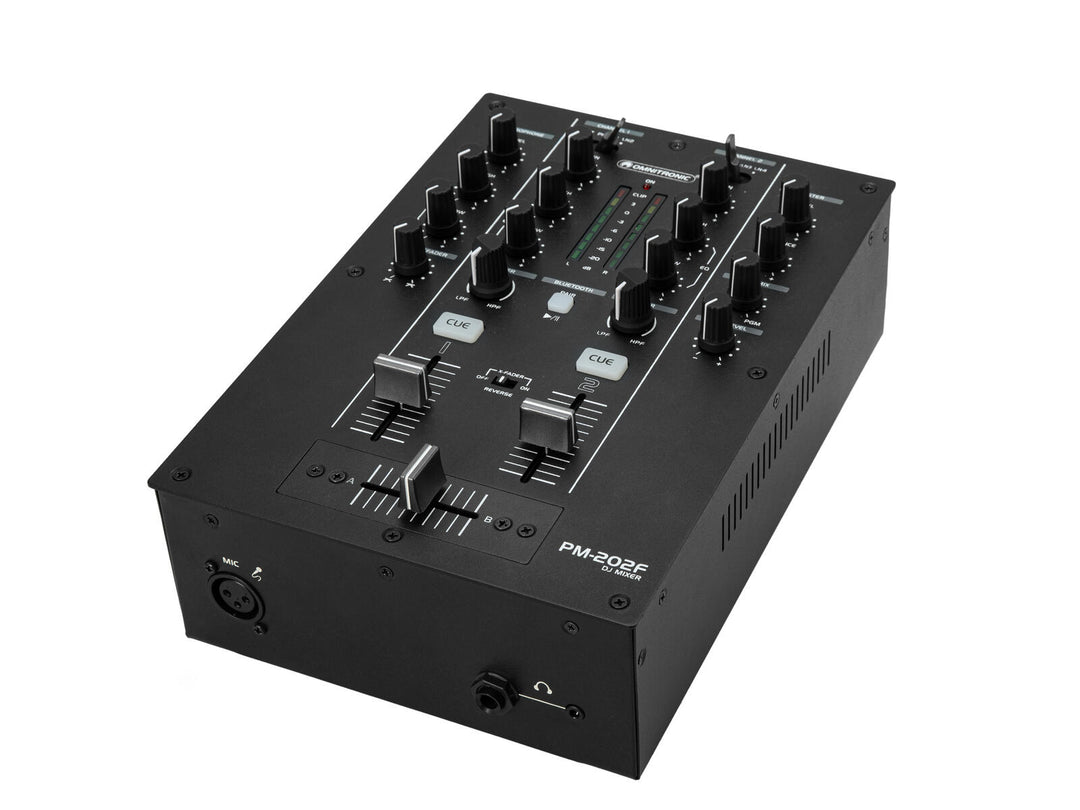 Mezclador de DJ OMNITRONIC PM-202F de 2 canales con filtro y Bluetooth