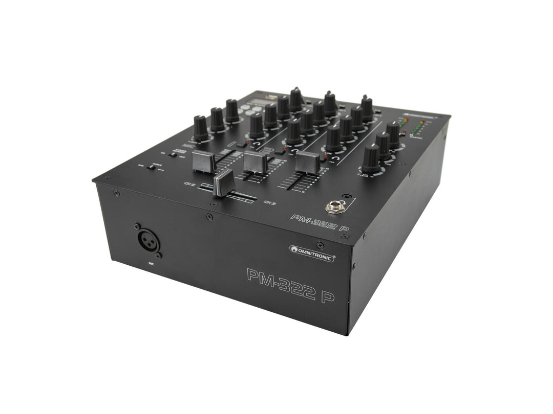 OMNITRONIC PM-322P mezclador DJ de 3 canales con Bluetooth & reproductor USB
