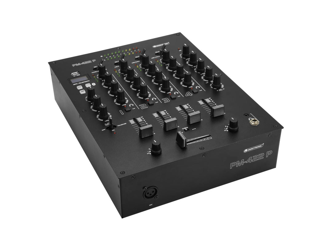 OMNITRONIC PM-422P mezclador DJ de 4 canales con Bluetooth y reproductor USB