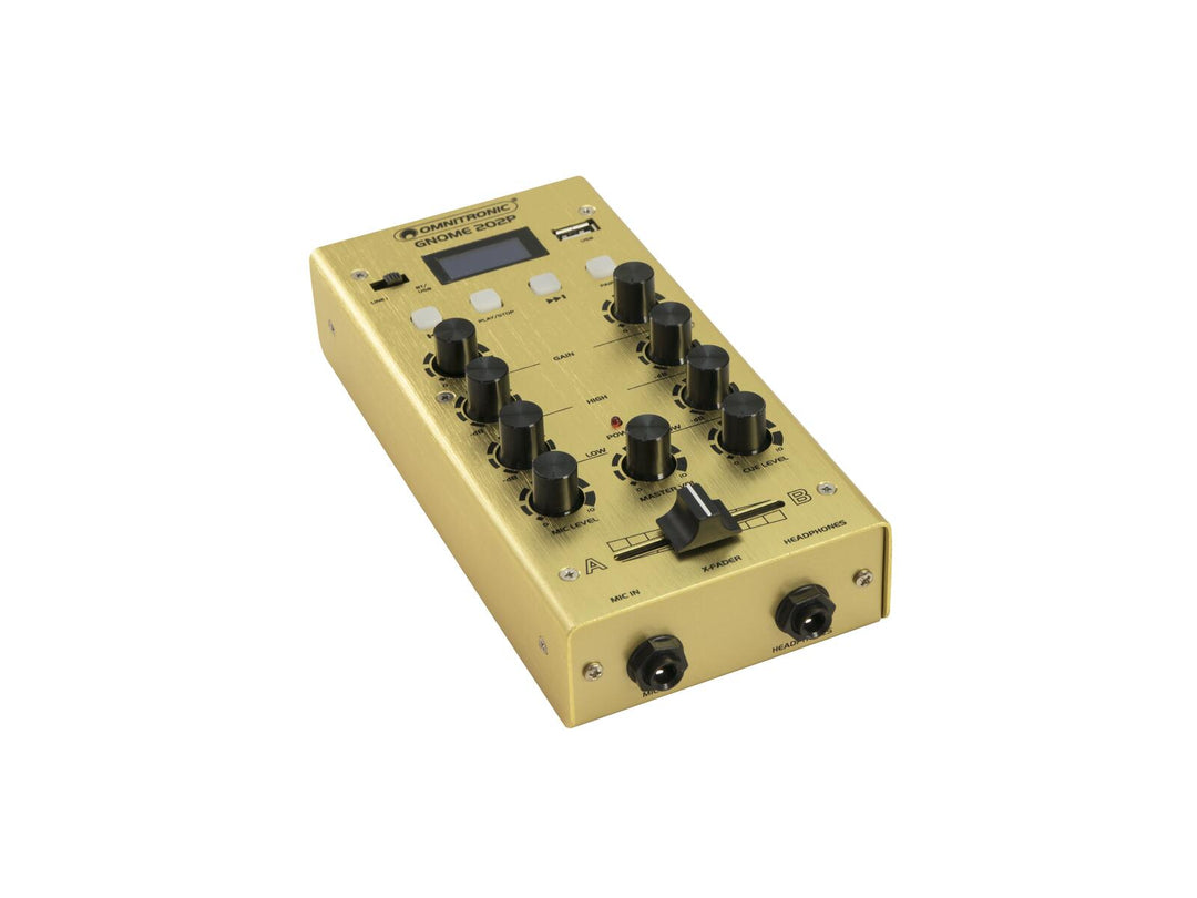 OMNITRONIC GNOME-202P Mini mezclador dorado
