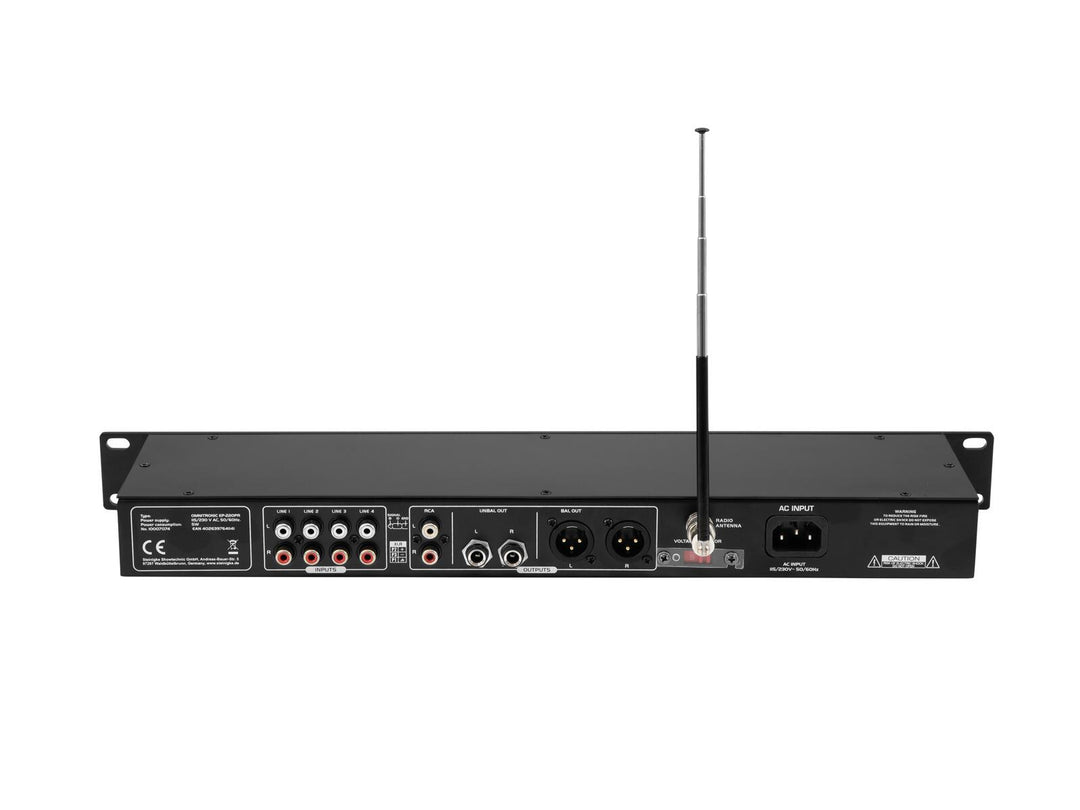 OMNITRONIC EP-220PR preamplificador con reproductor MP3 y radio FM