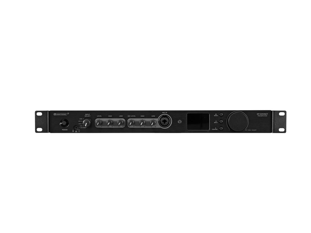 Preamplificador OMNITRONIC EP-220NET con radio por Internet, DAB+ y Bluetooth