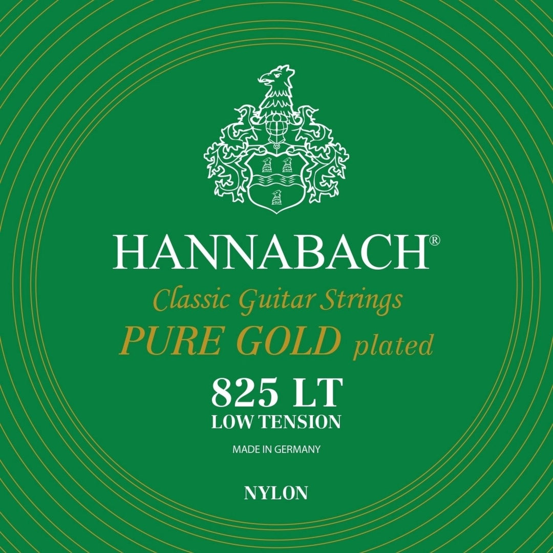 Hannabach cuerdas para guitarra clásica Serie 825 Low tension especializadas, chapadas en oro - Juego low