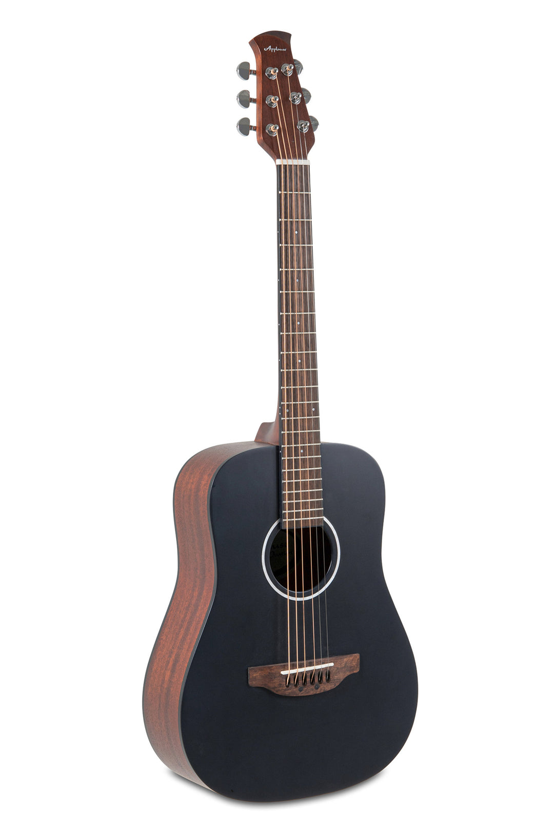 Applause Wood Classics AAT96-4S Travel guitarra de viaje, tapa negra mate