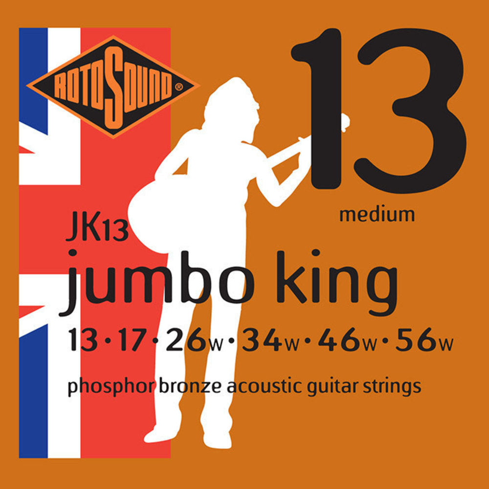 Cuerdas para guitarra western Rotosound Jumbo King JK13 13-56