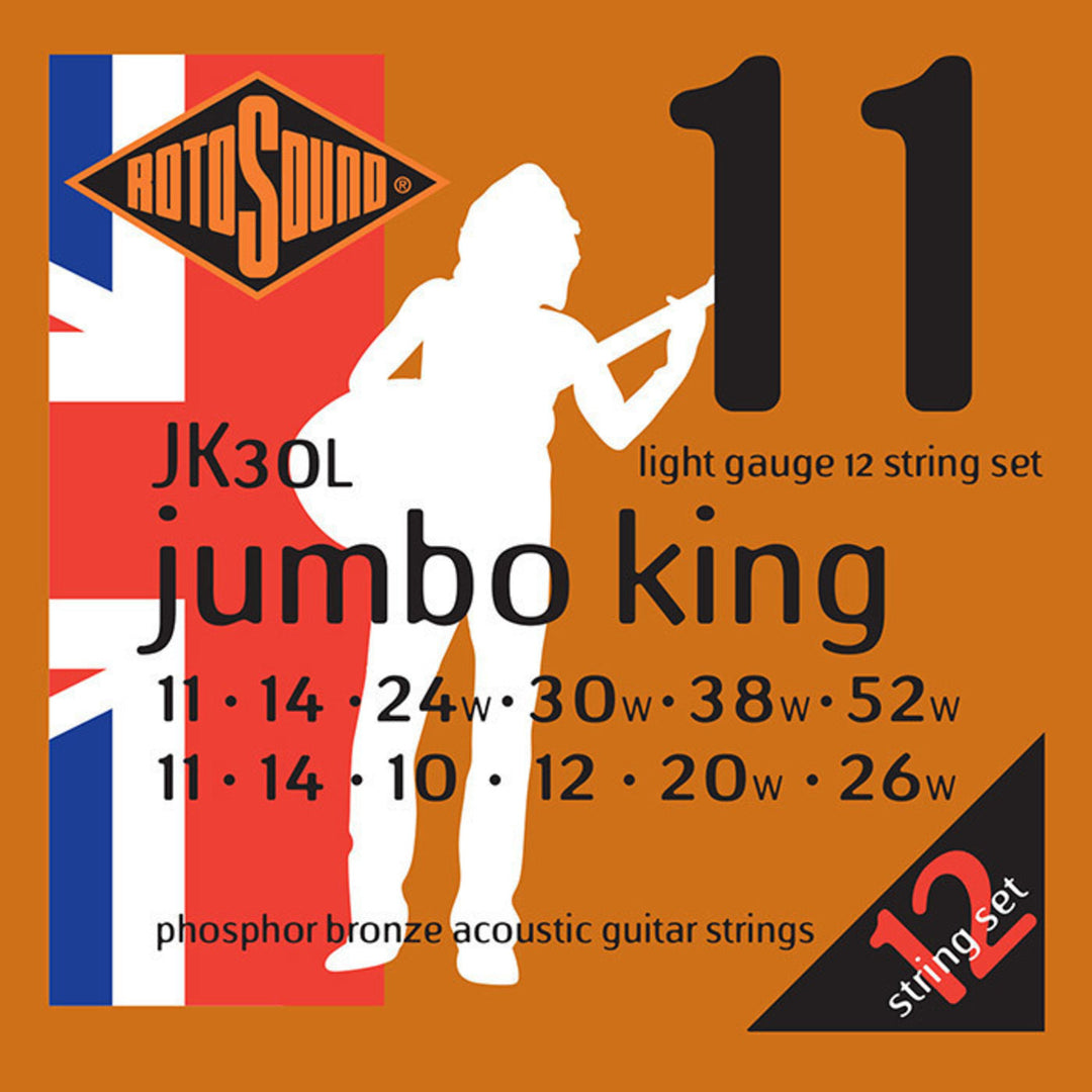 Cuerdas Rotosound para Guitarras acústicas Jumbo King - Set de 12 cuerdas Light 11-52 (JK30L)