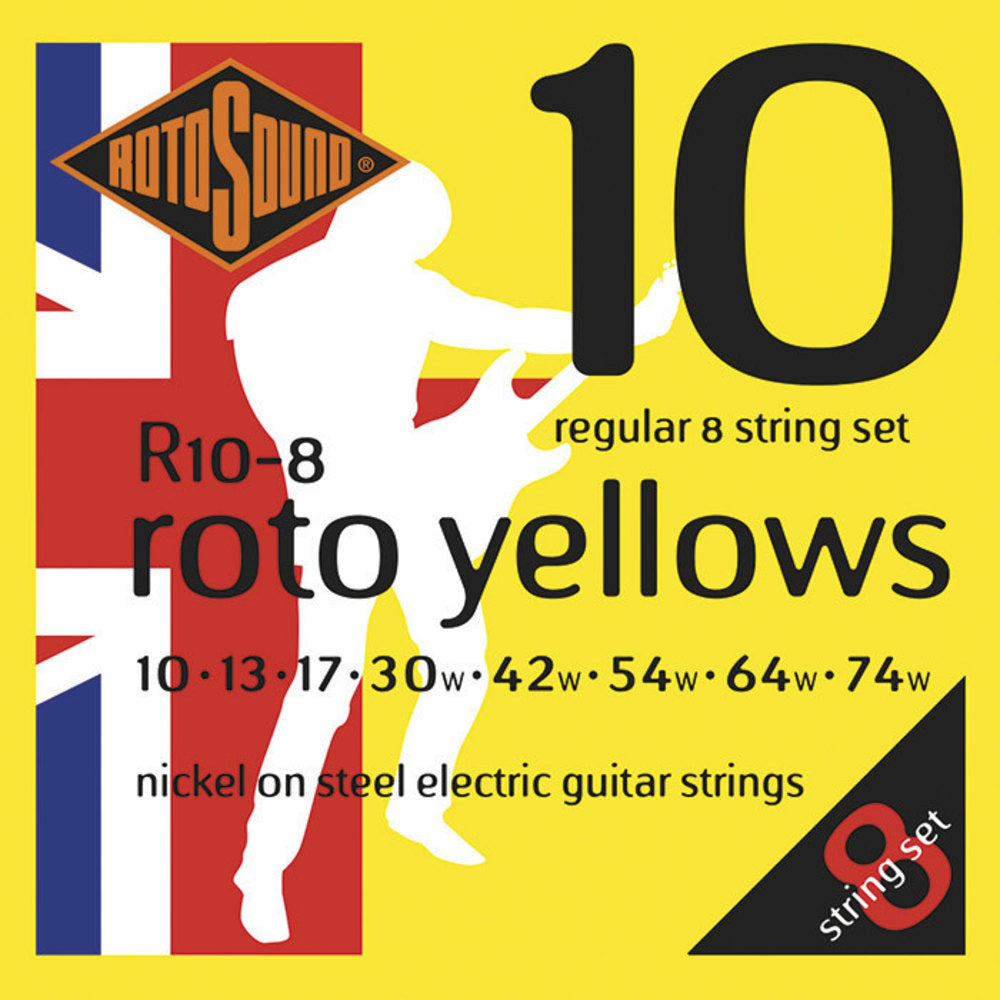 Rotosound Roto Yellows R10-8 strings para guitarra eléctrica de 8 strings 10-74