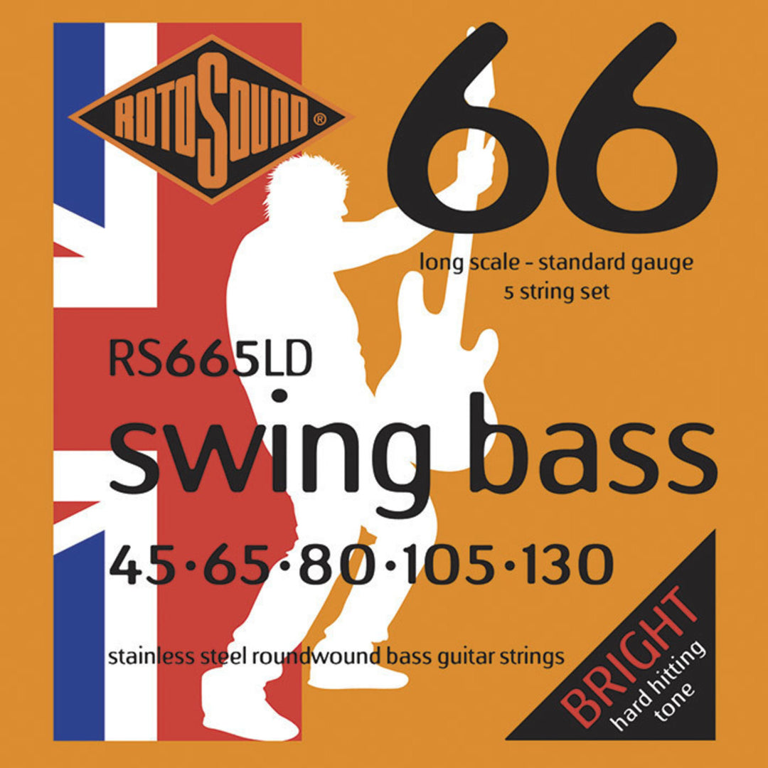 Rotosound cuerdas para bajo eléctrico Swing Bass 66 - Set 5 cuerdas Stainless Steel Standard 45-130 (RS665LD)