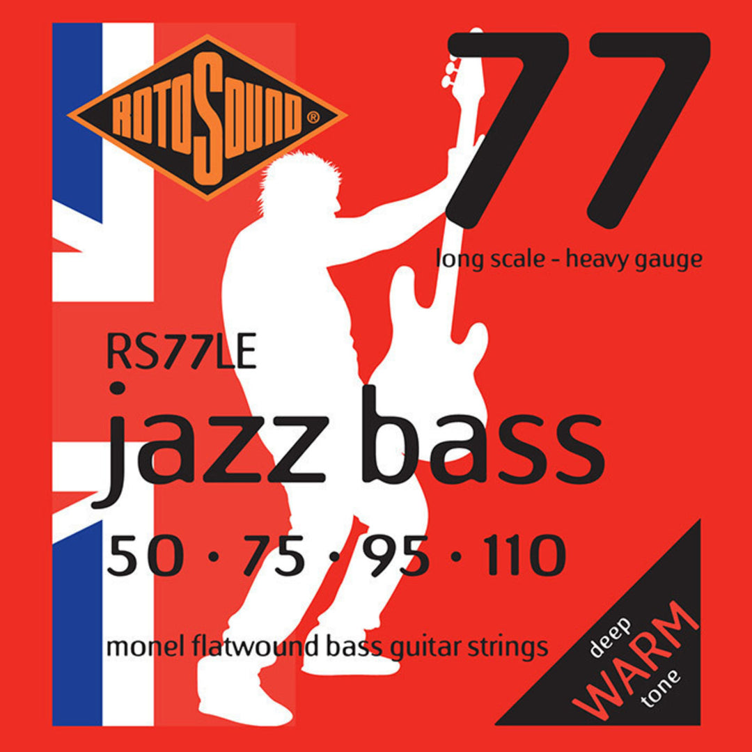 Rotosound Cuerdas de bajo Jazz Jazz Bass 77 - Set de 4 cuerdas Flatwound Heavy 50-110 (RS77LE)