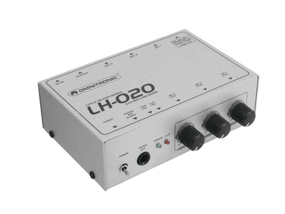 OMNITRONIC LH-020 Mezclador de micrófonos de 3 canales