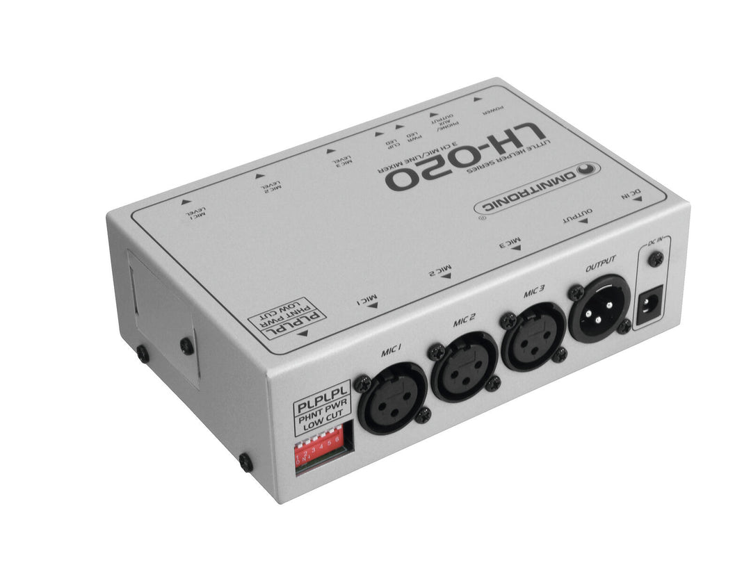 OMNITRONIC LH-020 Mezclador de micrófonos de 3 canales