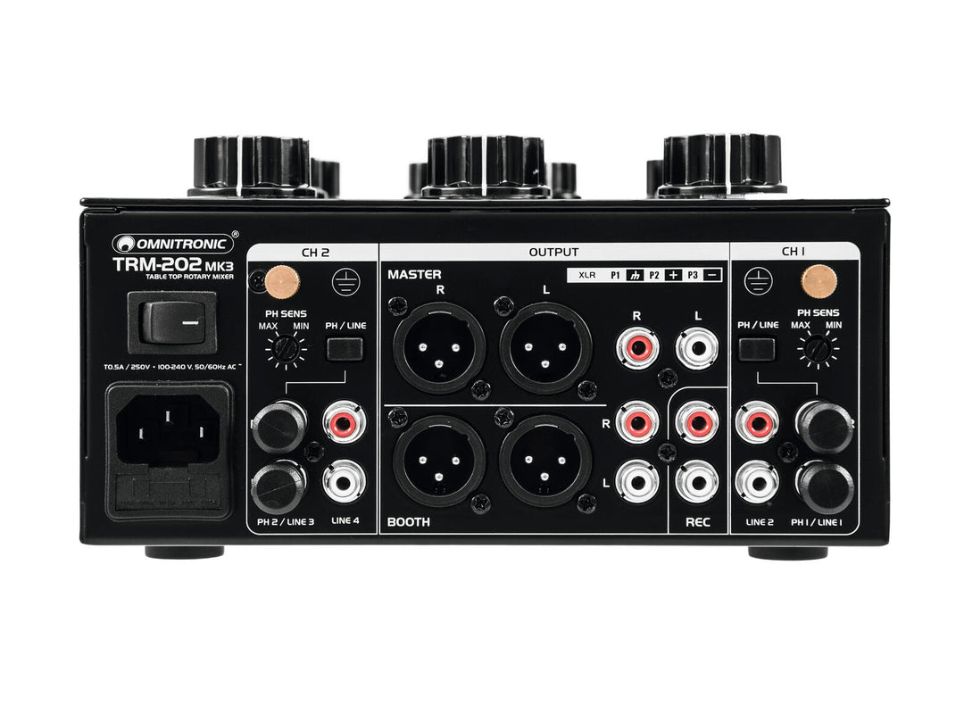 Mezclador giratorio de 2 canales OMNITRONIC TRM-202MK3