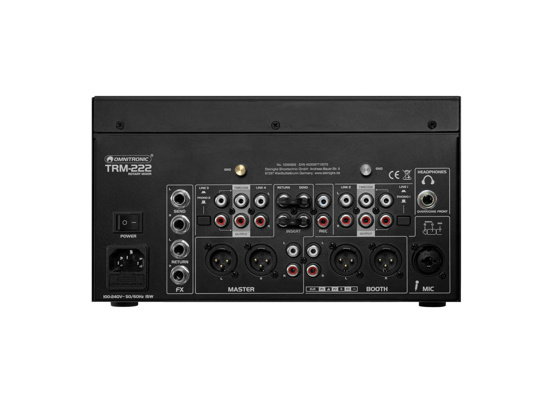 OMNITRONIC Mezclador giratorio de 2 canales TRM-222