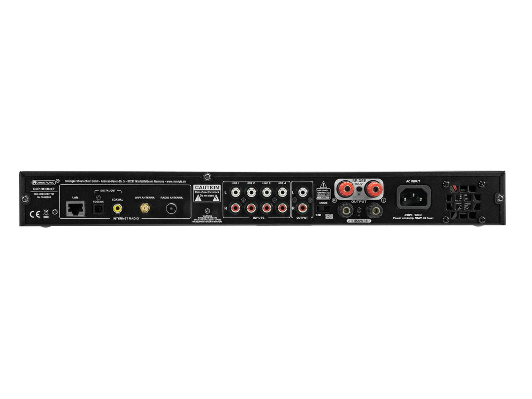 Amplificador de clase D OMNITRONIC DJP-900NET con radio por Internet
