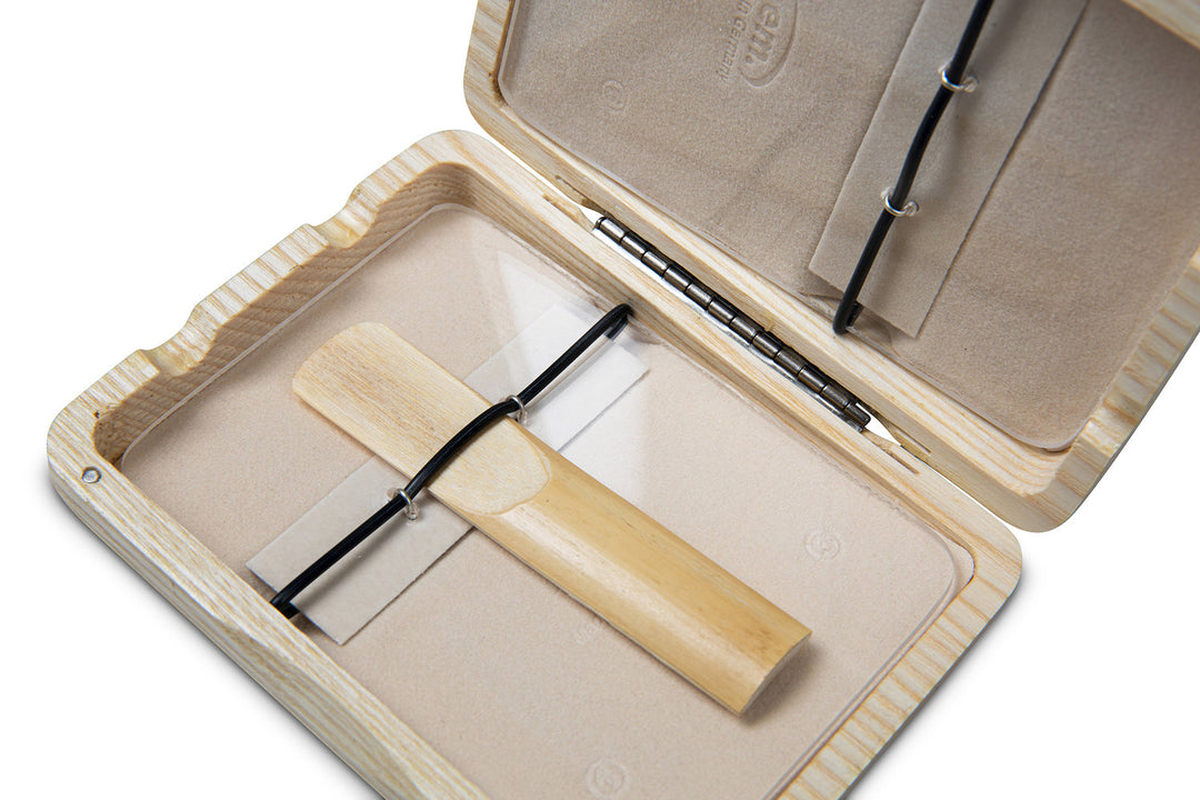 Estuche de cañas GEWA para saxofón tenor, 6 cañas - Acabado lacado natural