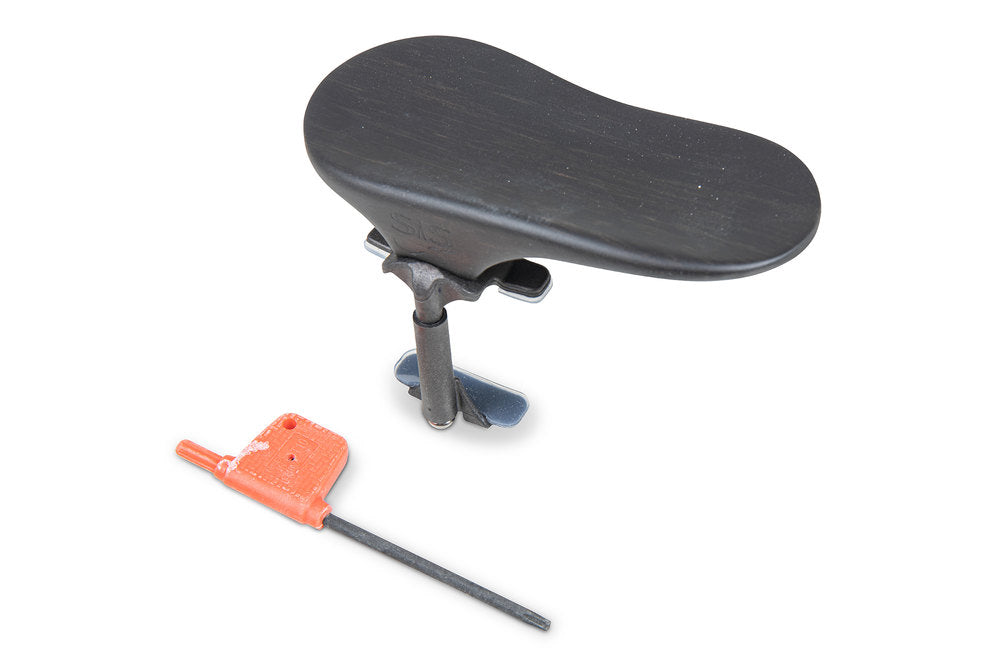 Apoyo de mentón SAS con base de carbono, ébano, 24 mm de altura