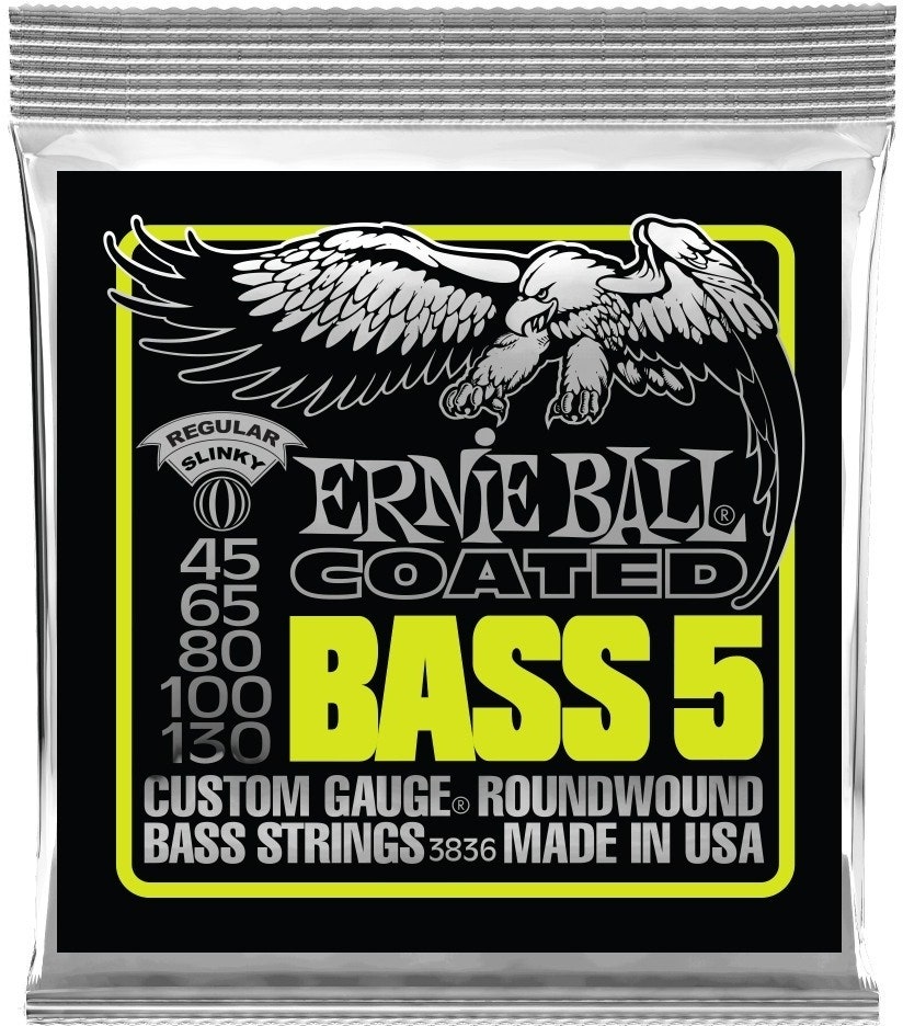 Ernie Ball 3836 Coated Regular Slinky de 5 cuerdas - juego de cuerdas de bajo