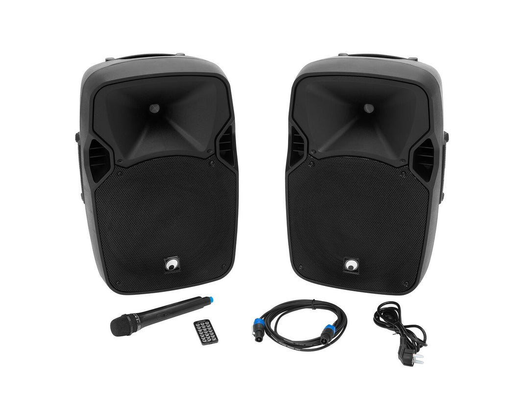 OMNITRONIC conjunto XFM-212AP + soporte de altavoz MOVE MK2