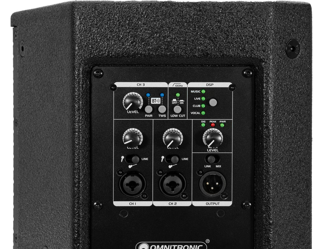 OMNITRONIC PAS-210A MK4 Top de 2 vías, activo, DSP, BT