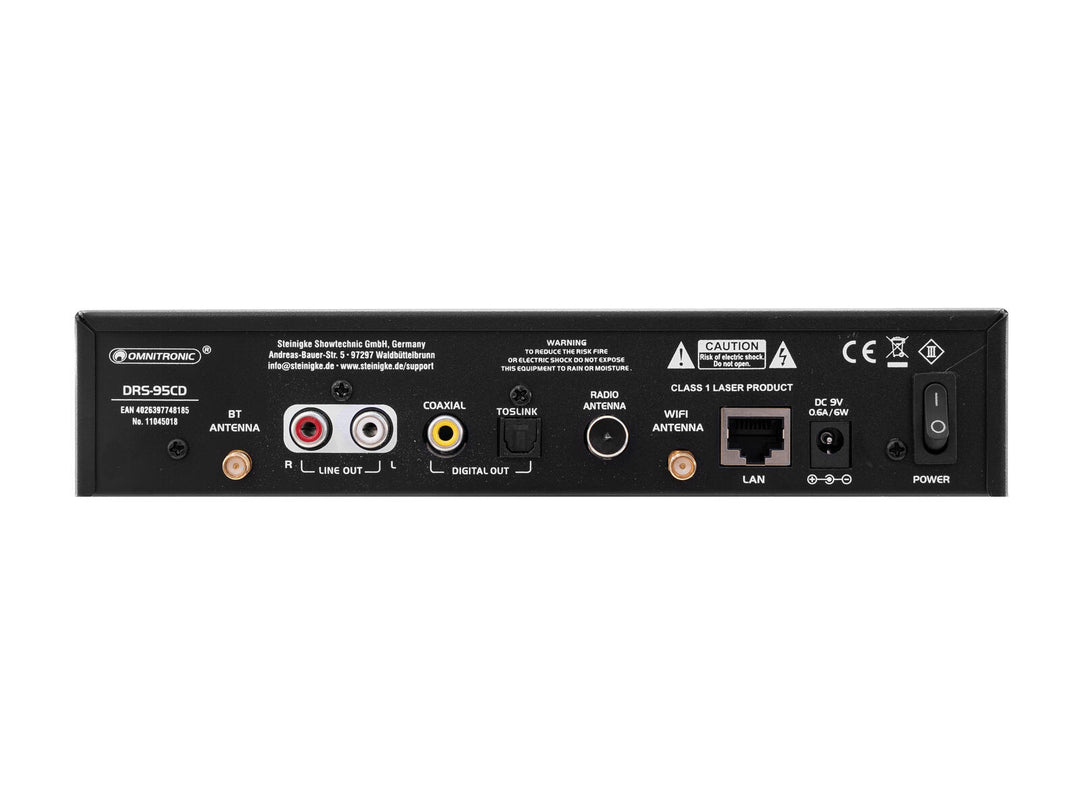 OMNITRONIC DRS-95CD Radio por Internet con DAB+, Bluetooth y reproductor de CD