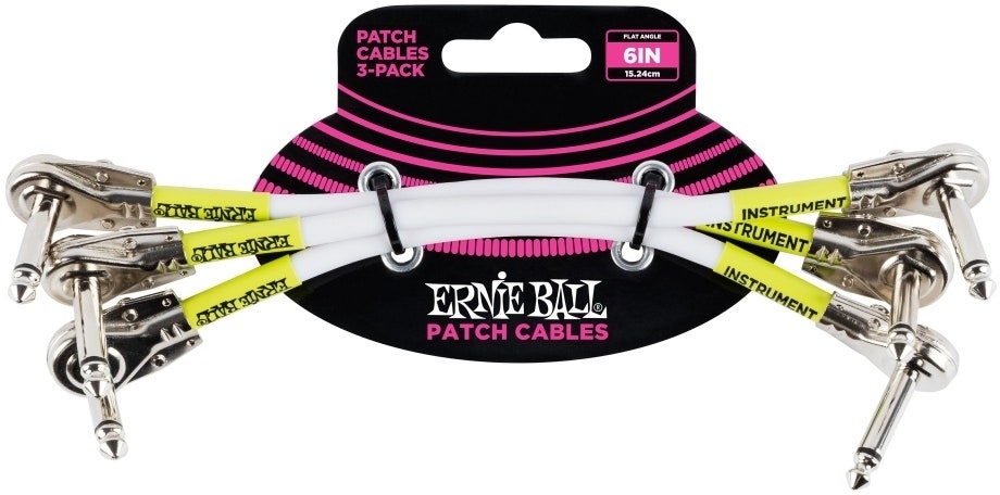 Ernie Ball EB-6052 Cable patch conectores planos White 15 cm,