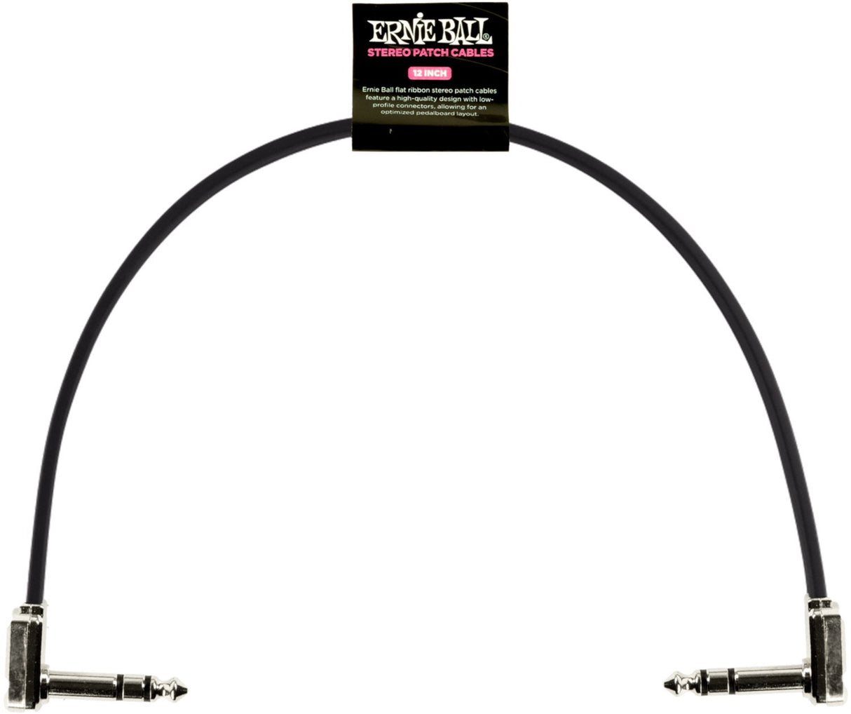 Ernie Ball-6409 Cable patch plano estéreo (TRS), 30cm.