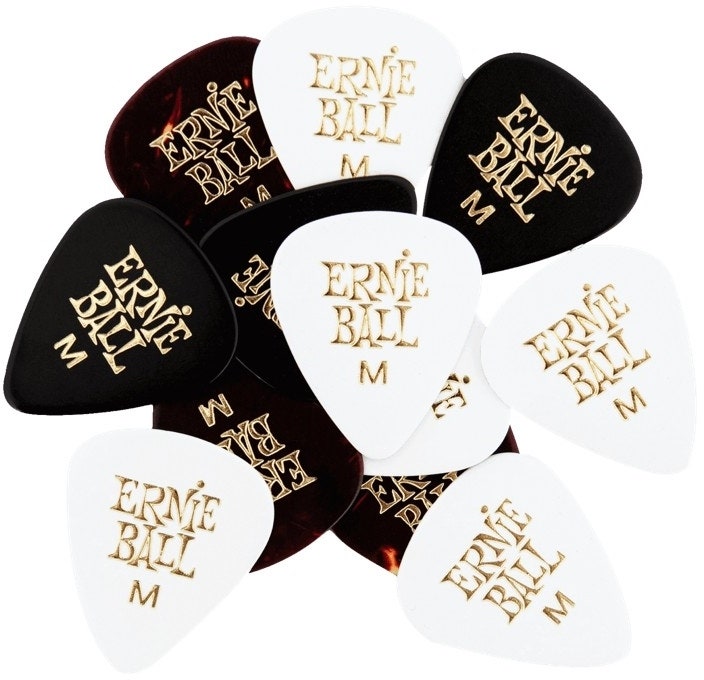 Ernie Ball EB-9178 Cellulose Picks Medium, Mixed, 12 pk