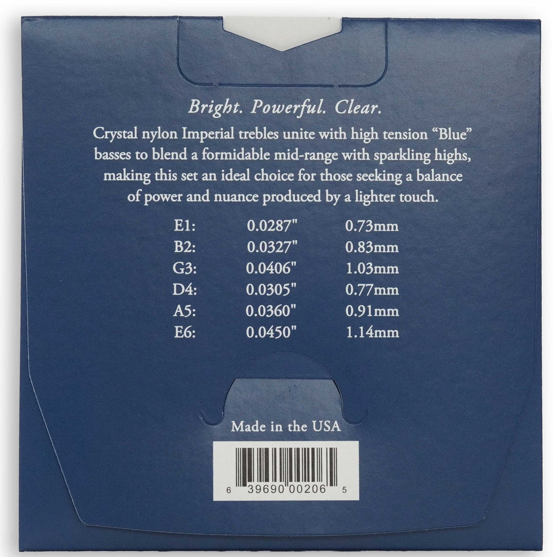 Cuerdas Augustine para guitarra clásica Imperial Crystal Nylon medium - set Imperial Blue (medium/high)