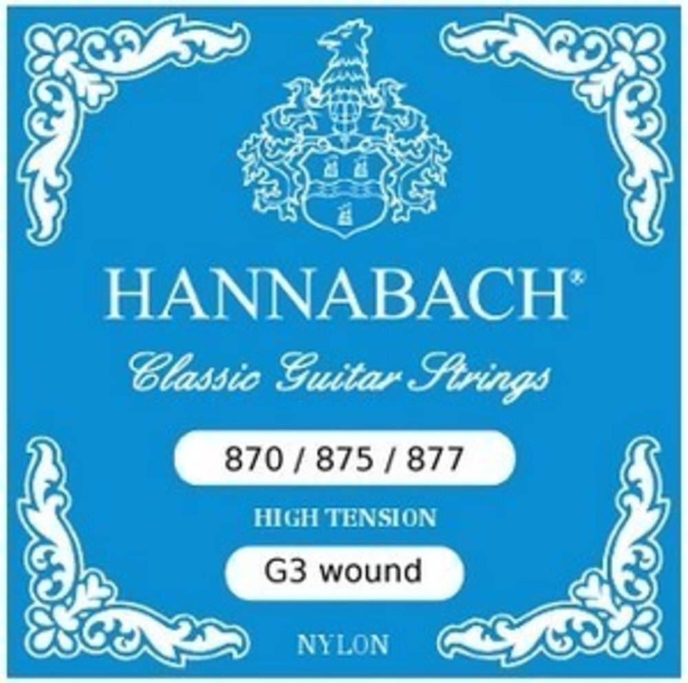 Cuerda Hannabach 875HT G3 con entorchado cromado para guitarras clásica, high tension