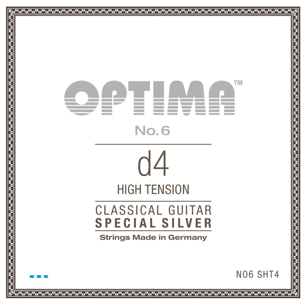 Optima No. 6 D4 cuerda de guitarra clásica, plateada, high tension
