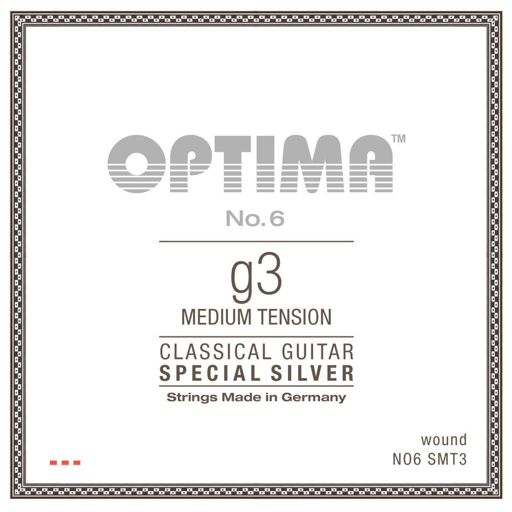 Optima No. 6 G3 cuerda para guitarra clásica, plateada, medium tension