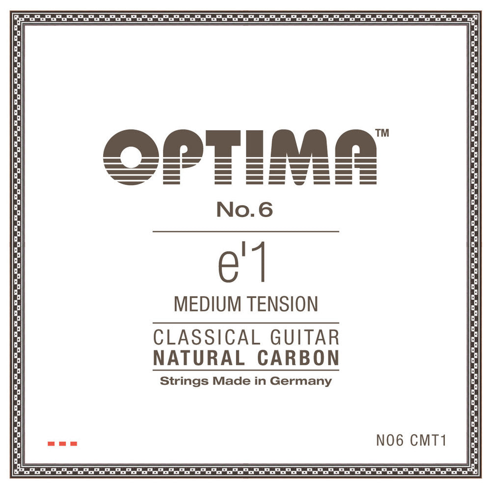 Optima n.º 6 cuerda E1 para guitarras clásicas, carbono, medium tension