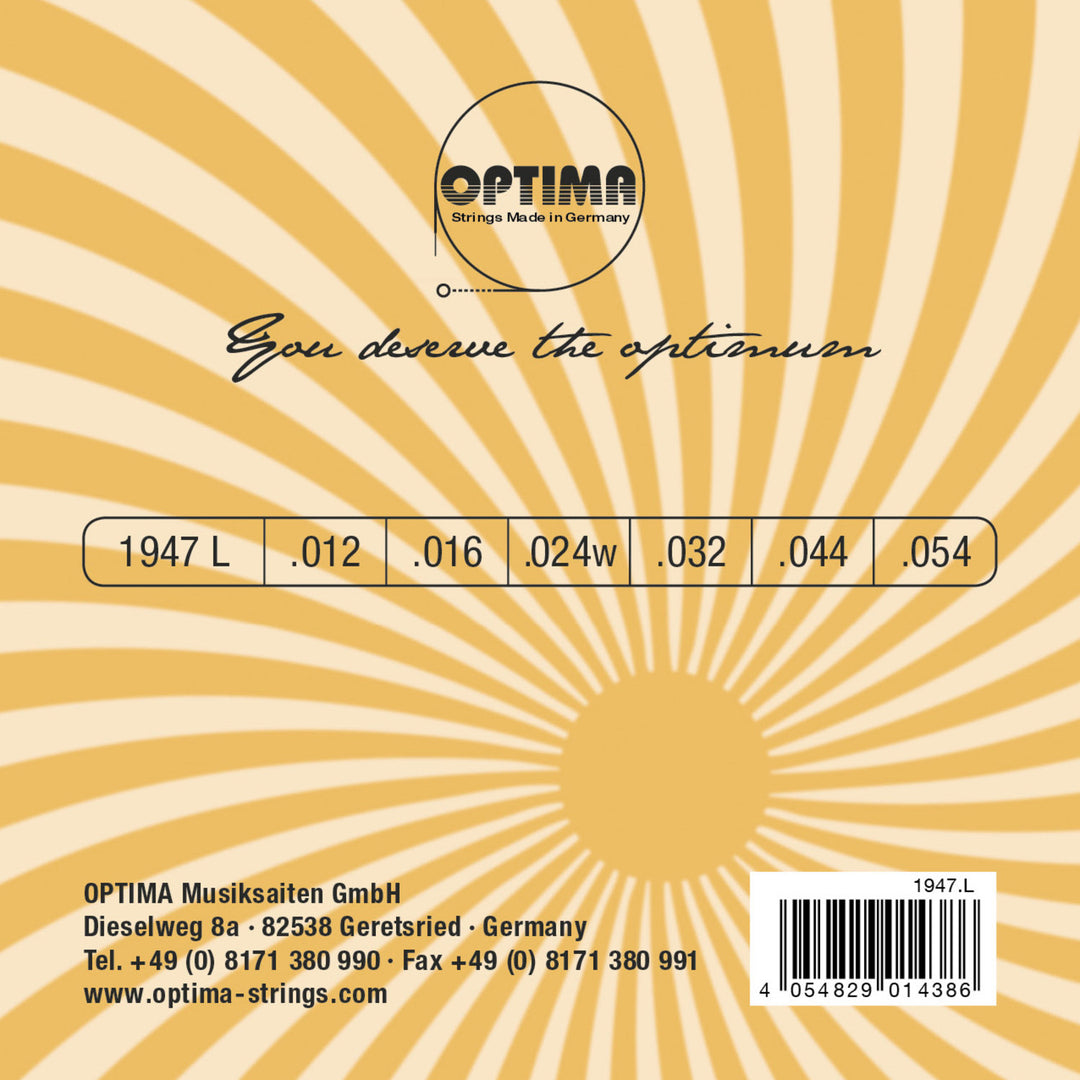 Cuerdas Optima para E-guitar Jazz Swing Chrome Round Wound - Set (1947L)