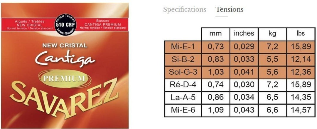 Savarez Strings para guitarra clásica New Cristal Cantiga Premium - set normal (510CRP)