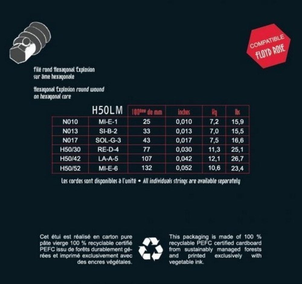 Savarez H50LM Hexagonal Explosion, medium light .010 a .052