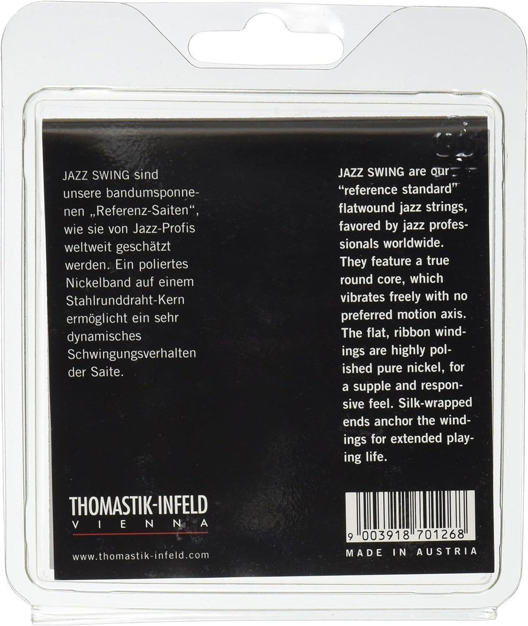Cuerdas Thomastik-Infeld para Guitarras eléctricas Jazz Swing Series Nickel Flat Wound - Juego 010 flatwound (JS110)