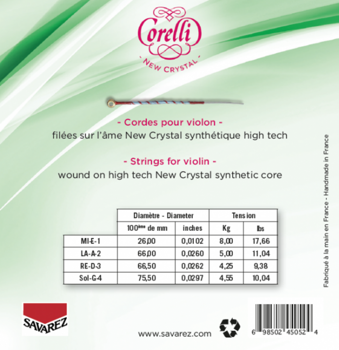 Cuerdas de Violines Corelli New Crystal - Medium-light (700MLB)