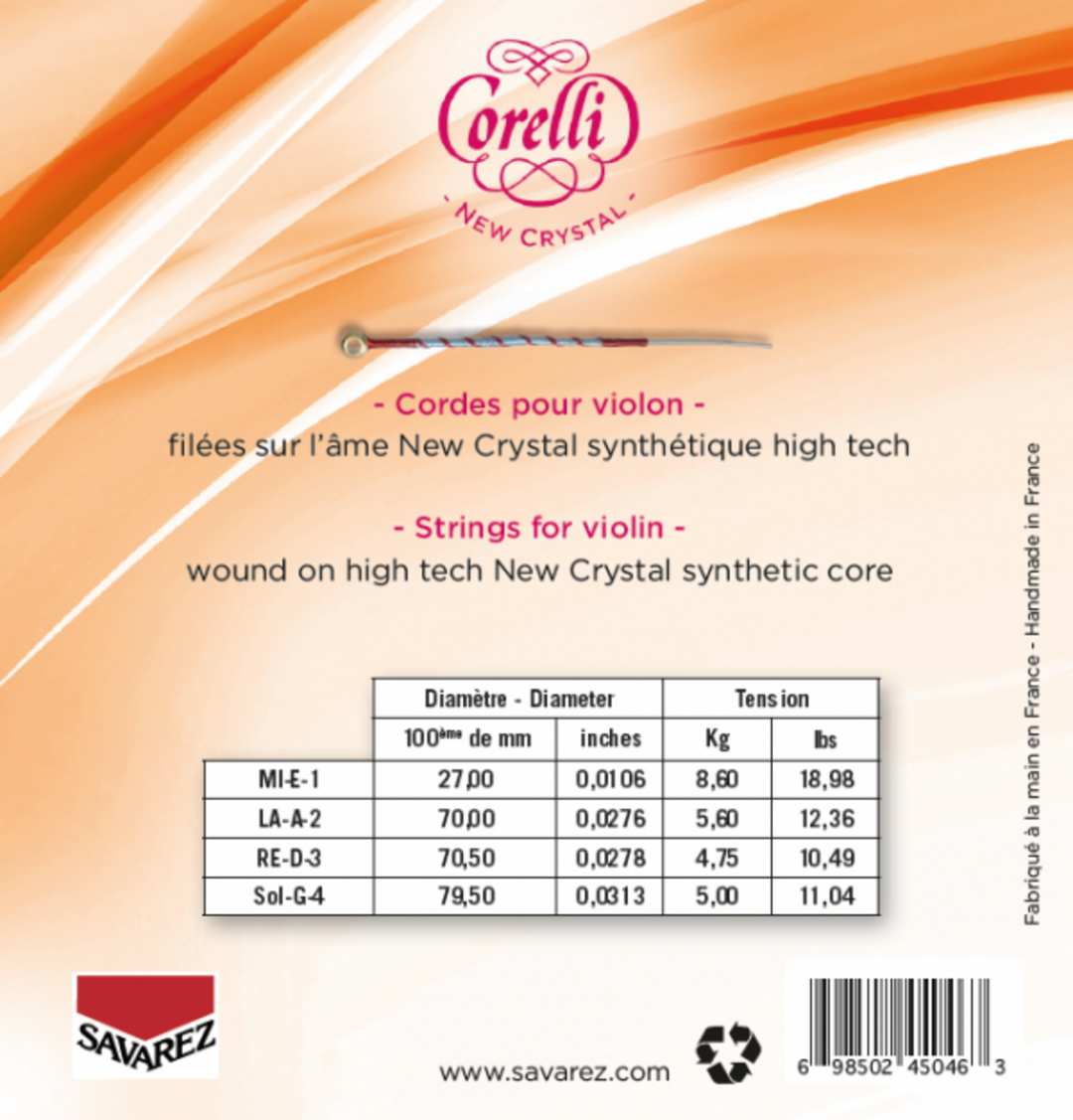Cuerdas para Violines Corelli New Crystal - Forte (700F)