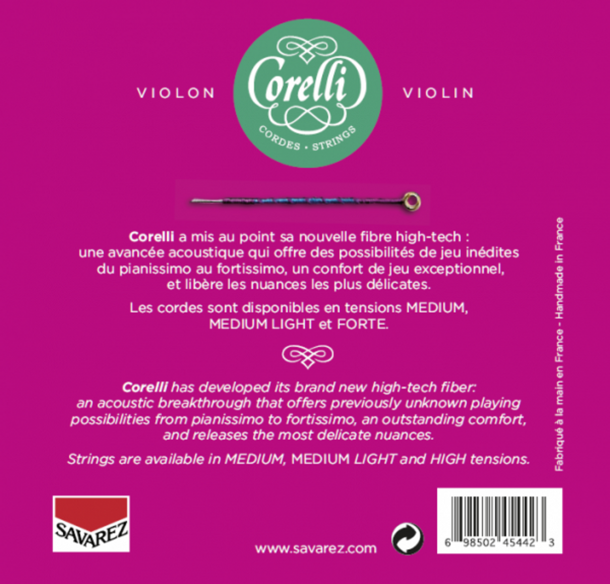 Corelli Violin strings Cantiga - Medium-light (900MLB)