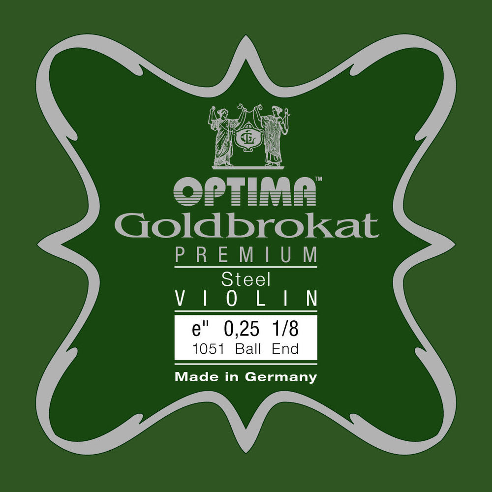 Optima Goldbrokat Premium cuerda E para violín 1/8, 0,25 mm, bola