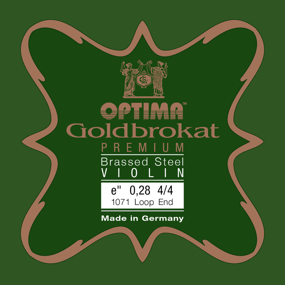 Optima Goldbrokat Premium Brassed cuerda E para violines 4/4, 0,28 mm, lazo