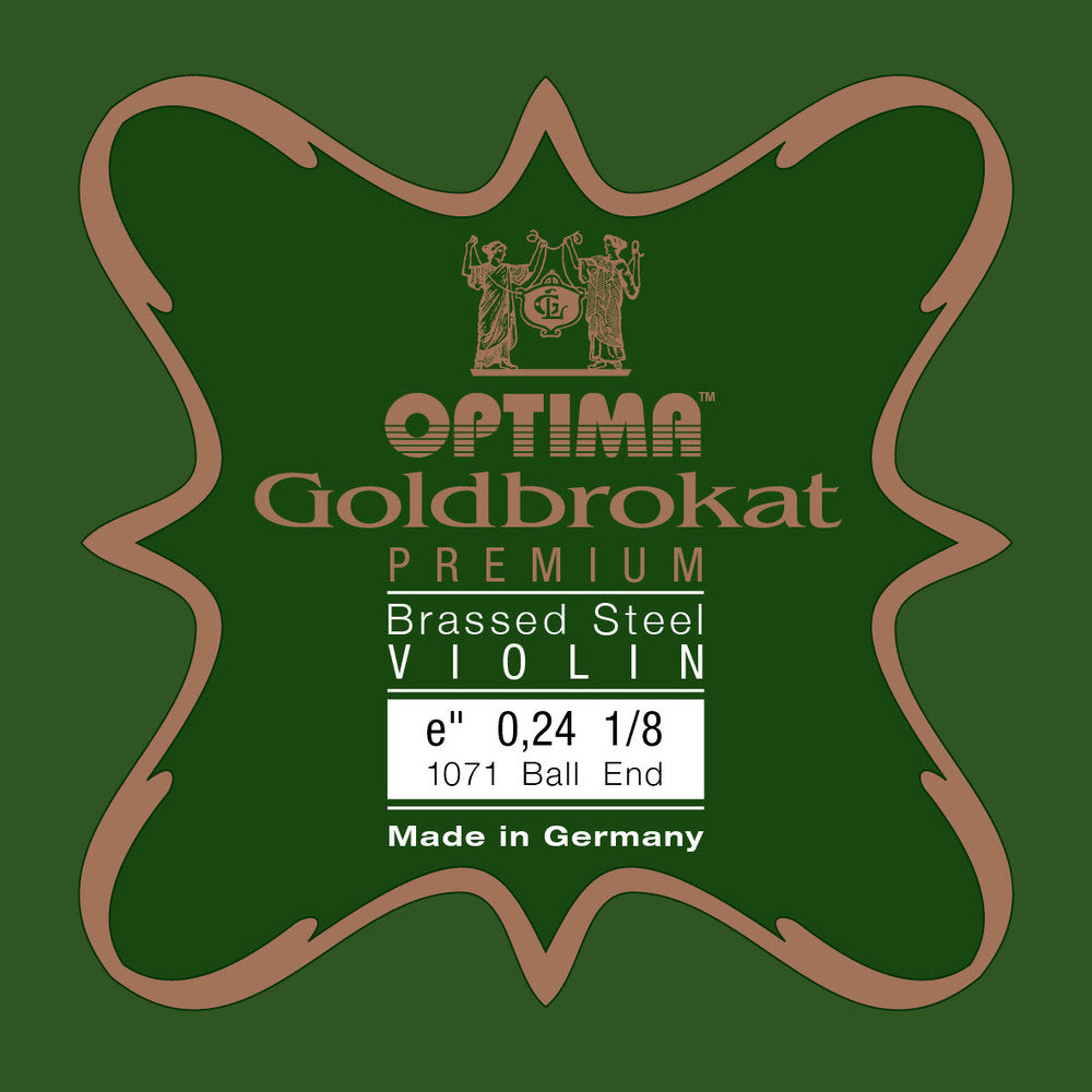 Optima Goldbrokat Premium Brassed cuerda Mi para violines 1/8, 0,24 mm, bola