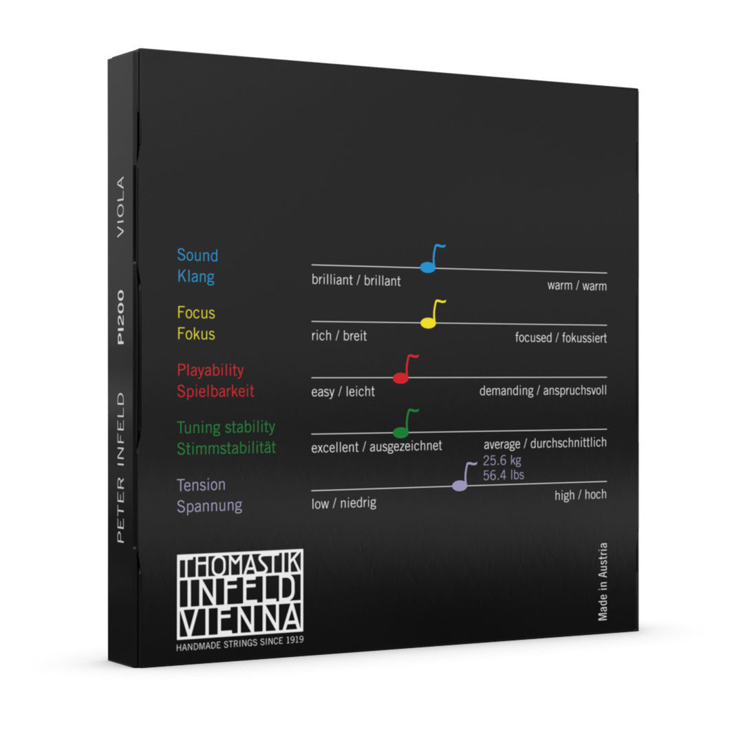 Cuerdas Thomastik-Infeld para Viola Peter Infeld con núcleo sintético - Set medium (PI200)