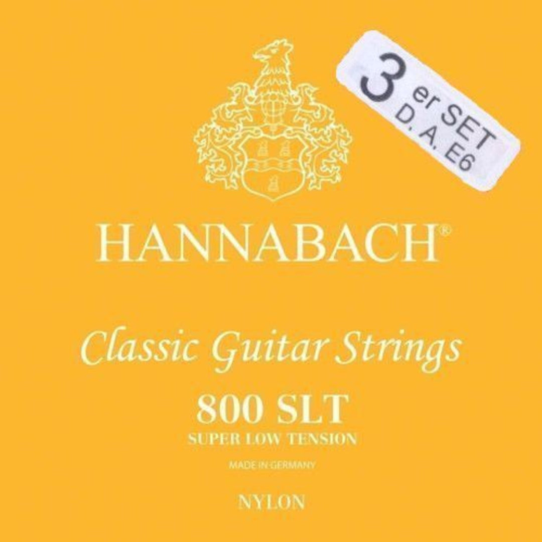 Hannabach Cuerdas para Guitarras clásica Serie 800 Super Low Tension Silver plated - set de 3 bajos (8007SLT)