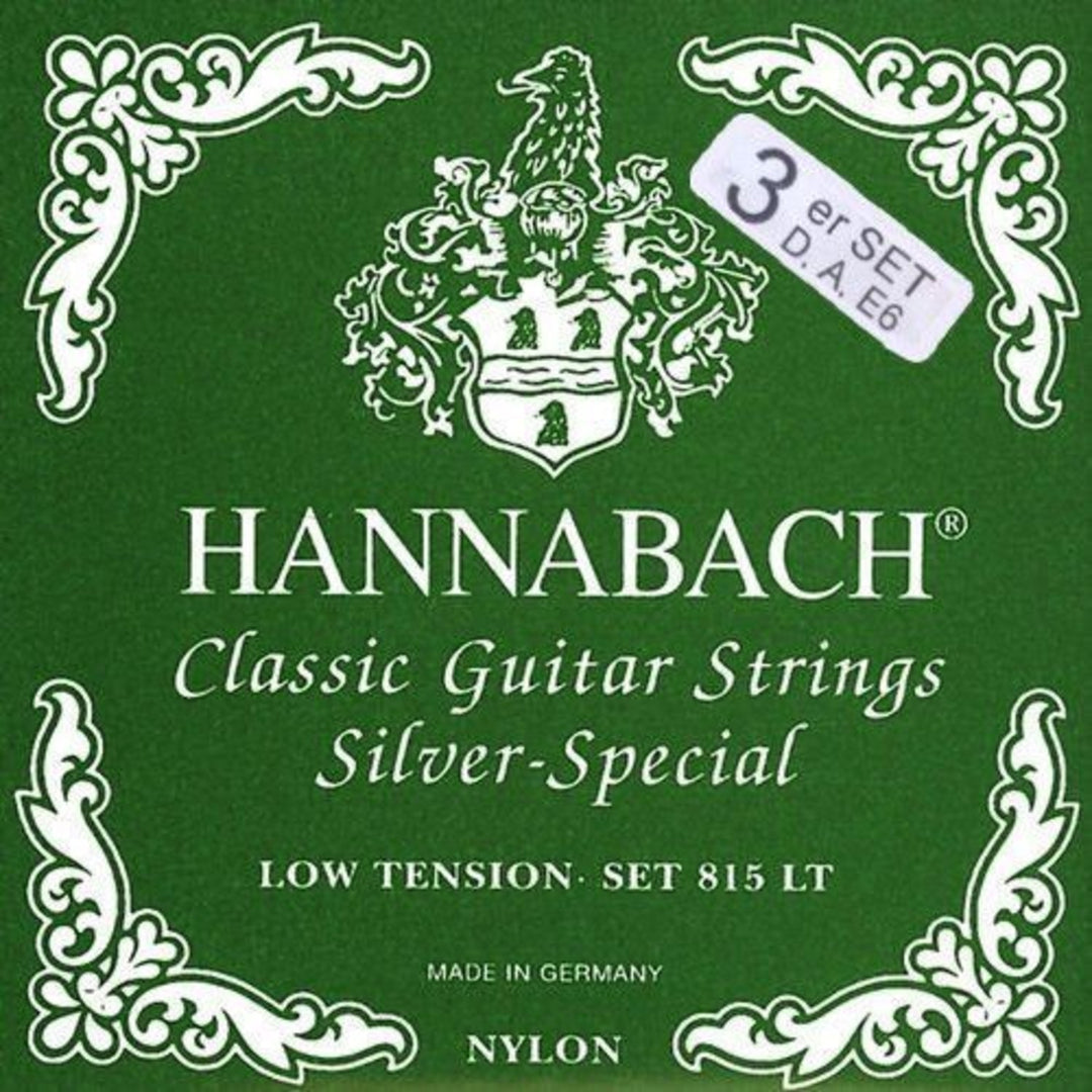 Cuerdas Hannabach para guitarra clásica Serie 815 Low tension Silver special - Juego de 3 bajos (8157LT)