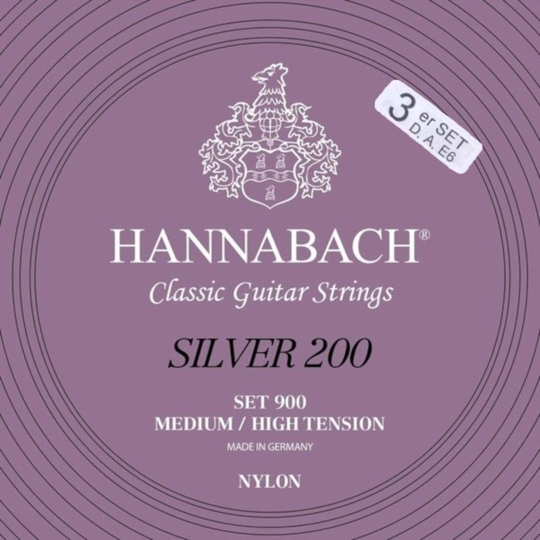 Cuerdas Hannabach para guitarra clásica Series 900 Medium/High Tension Silver 200 - 3er Bass med-hi (9007MHT)